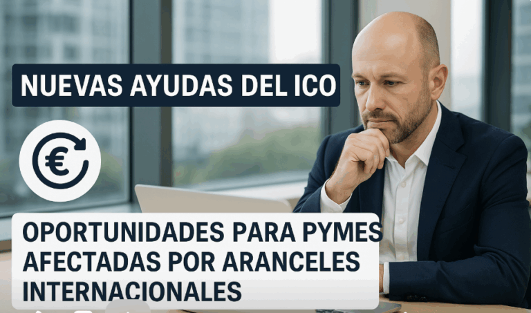 Empresario evaluando ayudas ICO pymes 2025 ante impacto de aranceles