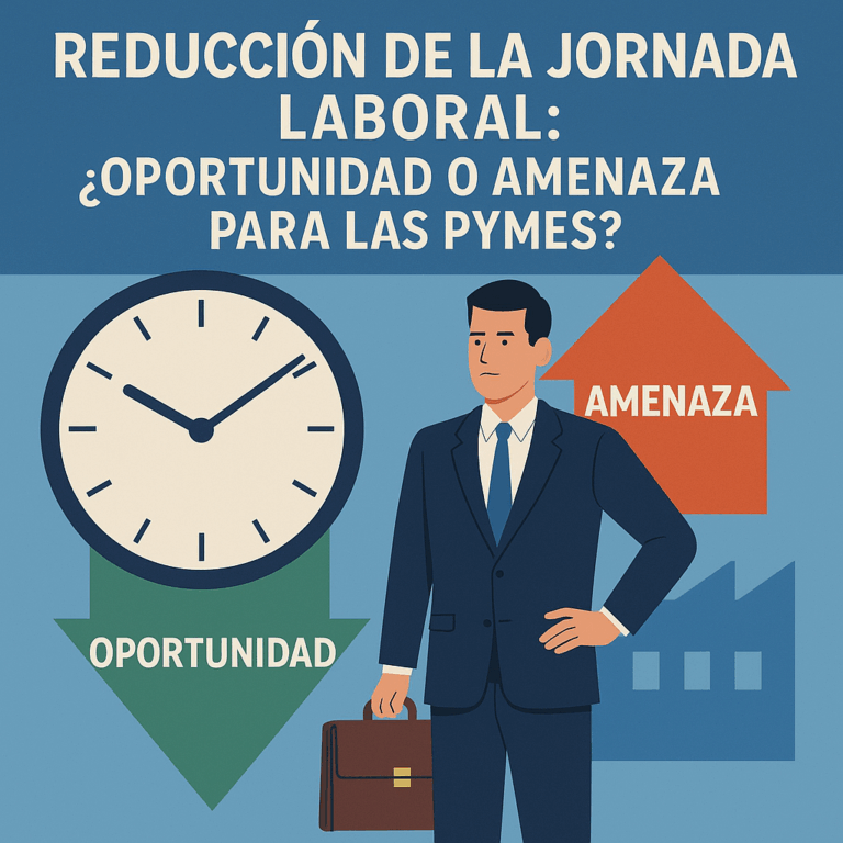 reducción jornada laboral pymes infografía profesional